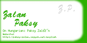 zalan paksy business card